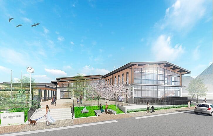ZEBに認定された愛媛県北宇和郡松野町の新庁舎及び防災拠点施設の画像