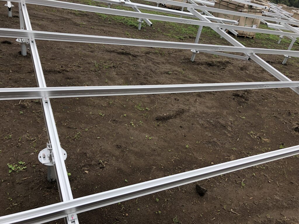 野立て架台の杭基礎の画像